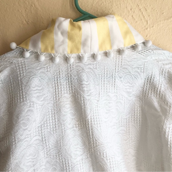 100% White Cotton Wrap Robe Tassel Collar Vintage Blueberry Lane Cottagecore - Picture 8 of 11